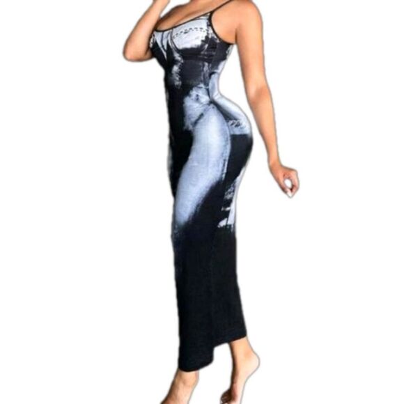 Body print bodycon dress sz Medium - Picture 3 of 5